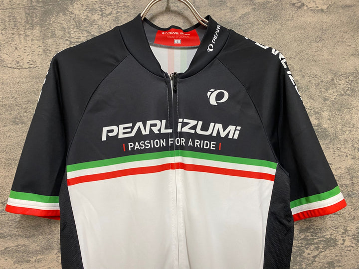 JN383 パールイズミ PEARL iZUMi 半袖 サイクルジャージ 黒 白 L