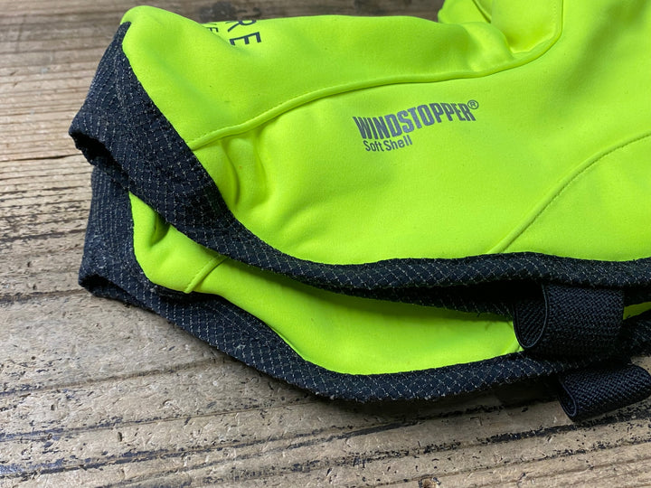 KH646 ゴアバイクウェア GORE BIKE WEAR シューズカバー 黄 L 裏起毛 WINDSTOPPER Soft Shell