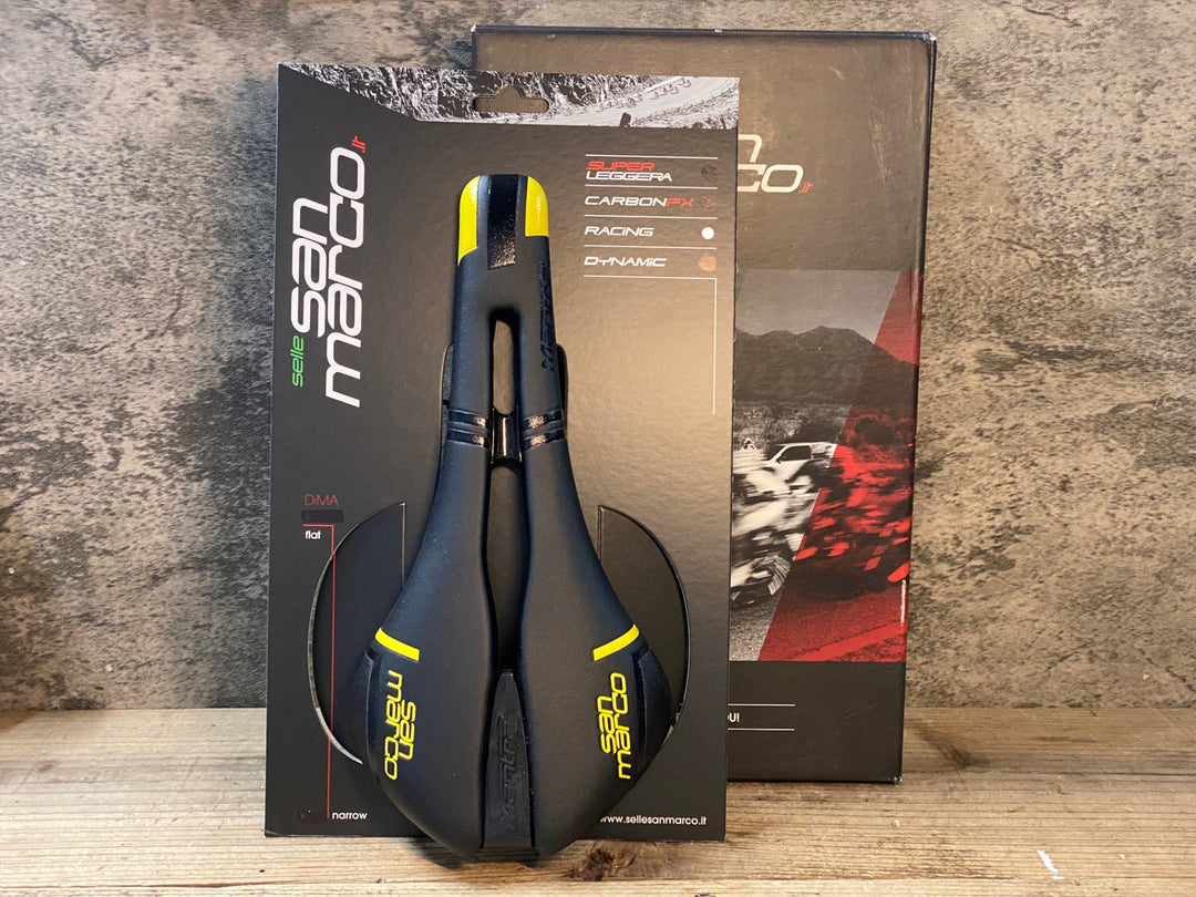 JU275 サンマルコ san marco MANTRA RACiNG サドル 黒黄 NARROW XSiLiTE レール