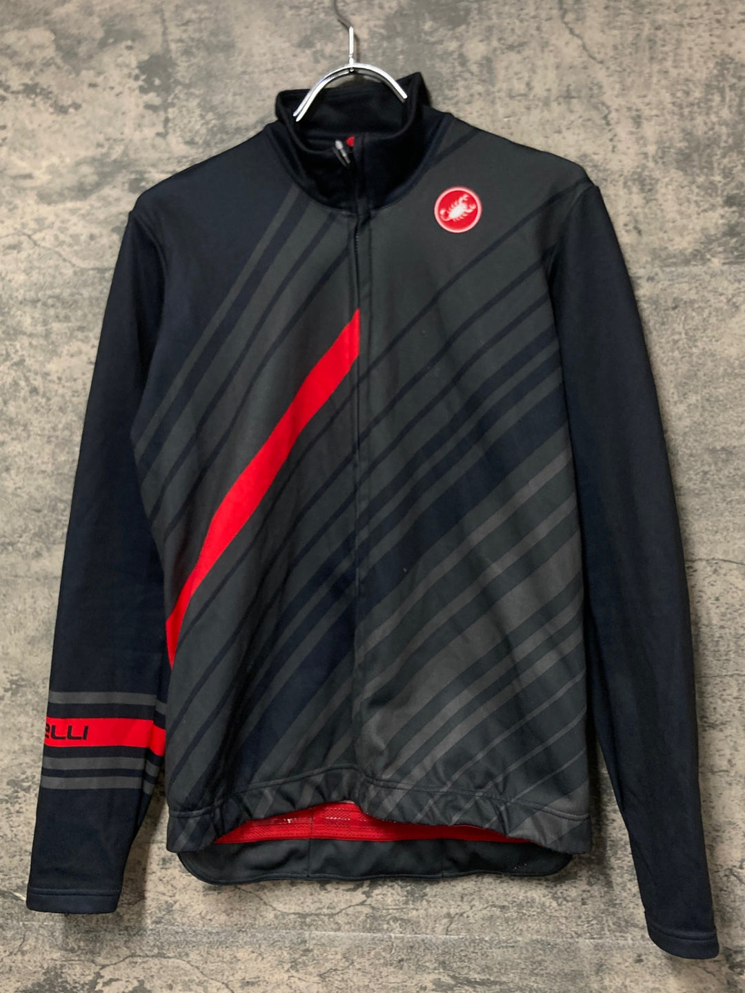 KG452 カステリ CASTELLI 長袖 サイクルジャージ グレー L 裏起毛