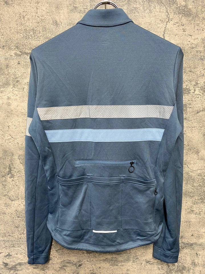 JT082 ラファ Rapha BREVET LONG SLEEVE JERSEY 長袖 サイクルジャージ 青 S