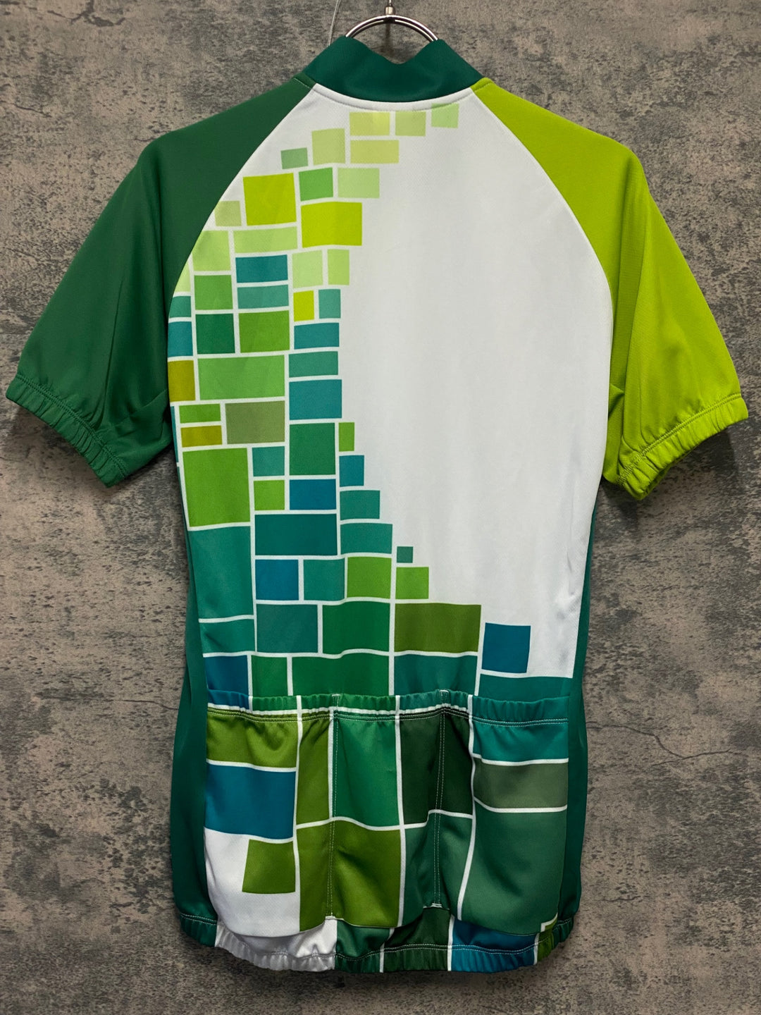 KL679 ルコックスポルティフ le coq sportif 半袖 サイクルジャージ 白緑 M