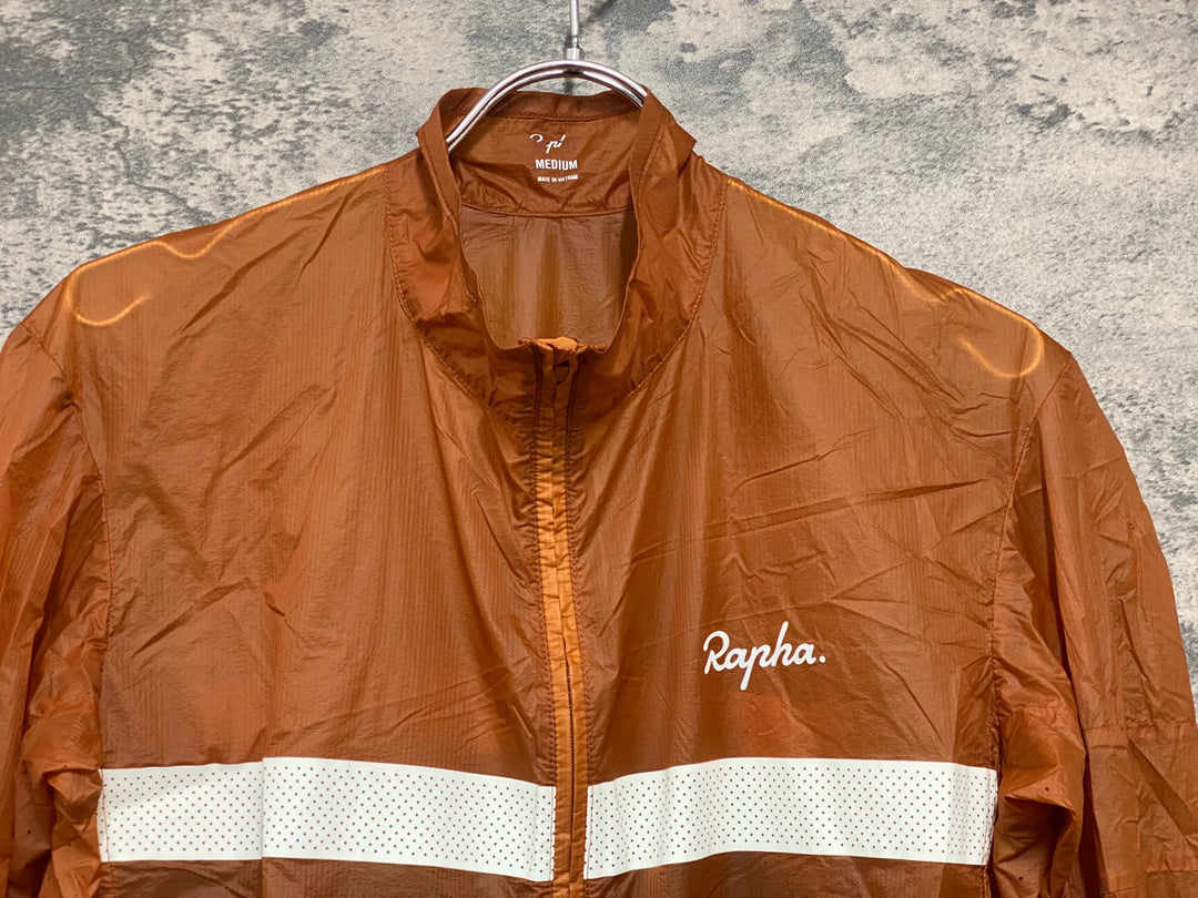 KB331 ラファ Rapha BREVET FLYWEIGHT WIND JACKET 長袖 サイクルジャケット オレンジ M