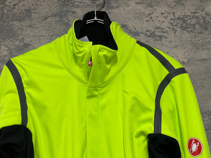 KG817 カステリ CASTELLI ロッソコルサ ROSSO CORSA 長袖 サイクルジャケット ネオンイエロー S