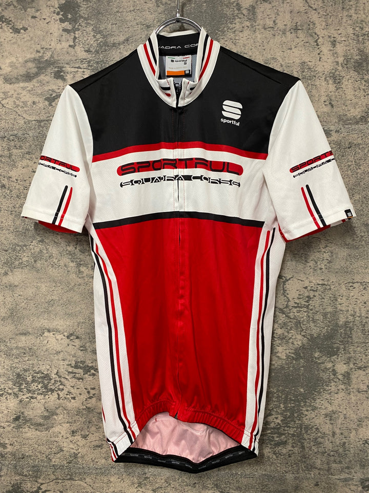 JI327 スポーツフル sportful 半袖 サイクルジャージ 白 赤 黒 S