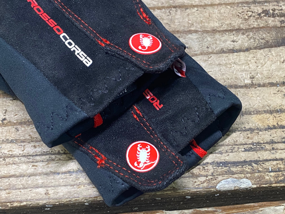 JK213 カステリ CASTELLI ROSSOCORSA 長指 グローブ 黒 S 裏起毛 ※タグカット
