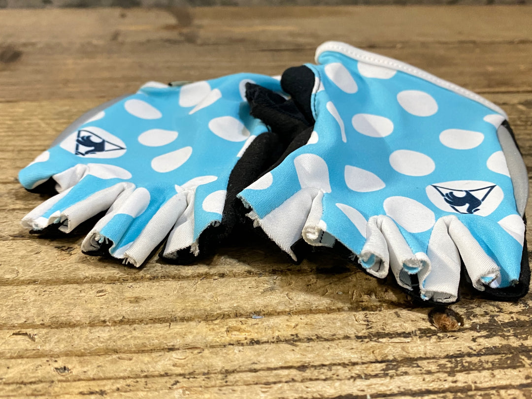 KE839 ルコックスポルティフ le coq sportif 指切り グローブ 水色 黒 S