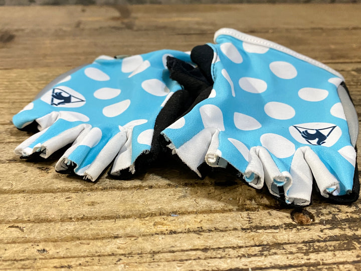 KE839 ルコックスポルティフ le coq sportif 指切り グローブ 水色 黒 S