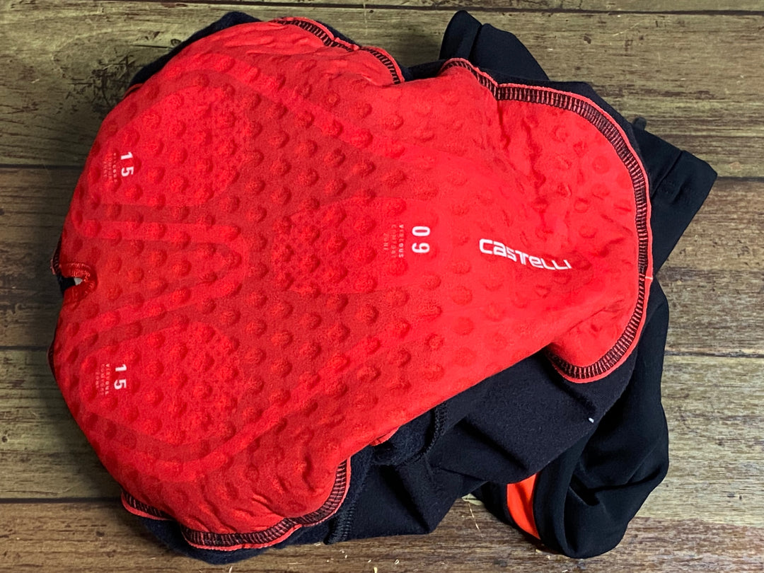 JJ825 カステリ CASTELLI ロッソコルサ ROSSO CORSA レーサータイツ 黒 XS 裏起毛