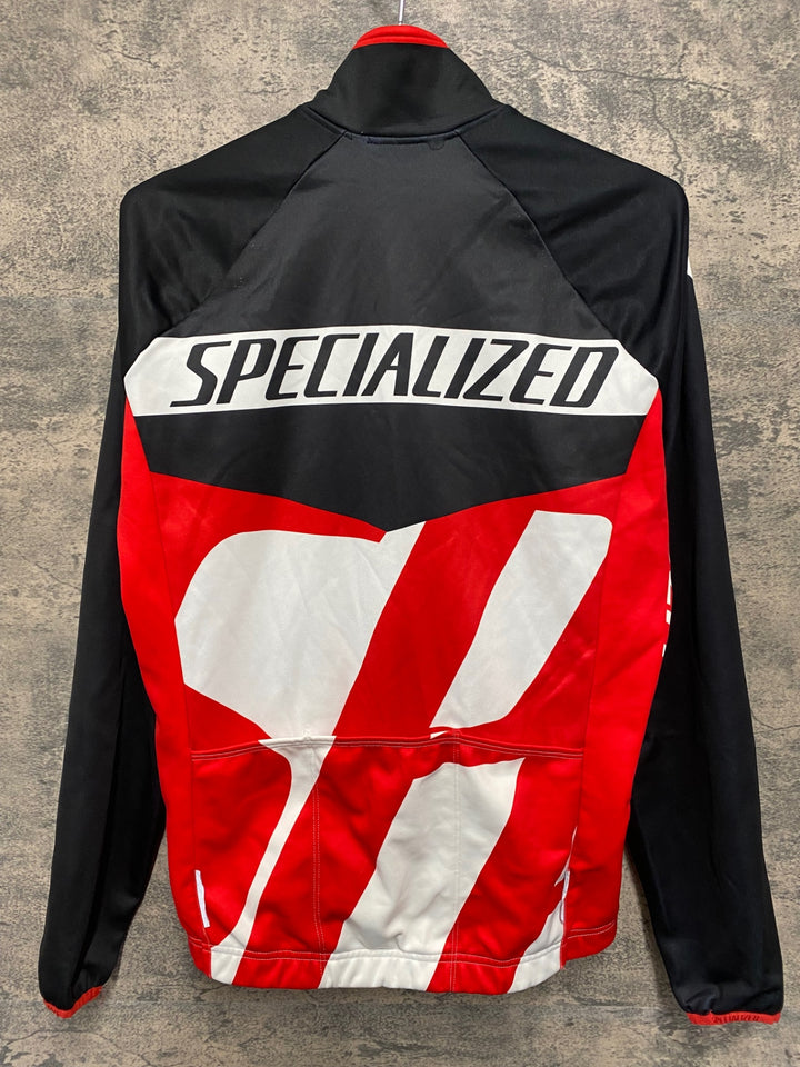 JR079 スペシャライズド SPECIALIZED 長袖サイクルジャケット 黒赤 S 裏起毛