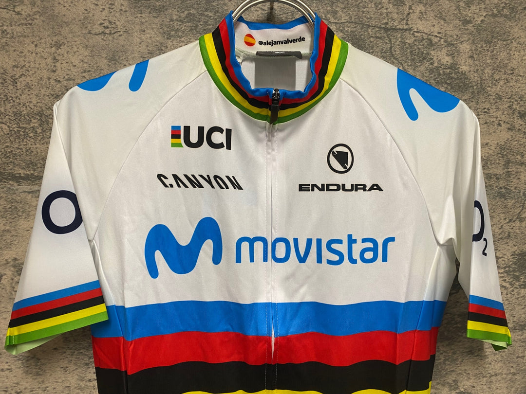 JS499 エンデュラ ENDURA 半袖 サイクルジャージ 白 S movistar