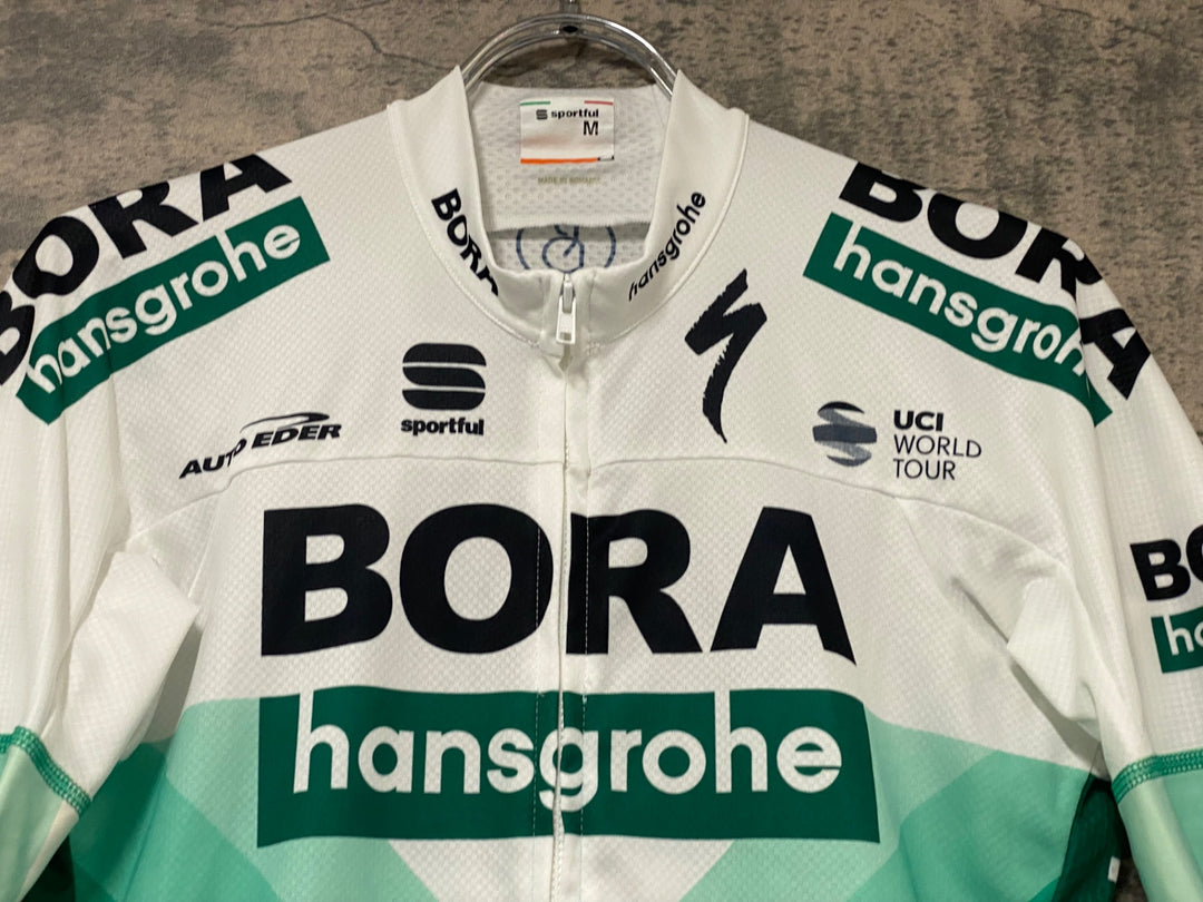 KJ820 スポーツフル sportful 半袖 サイクルジャージ 白 緑 M BORA hansgrohe