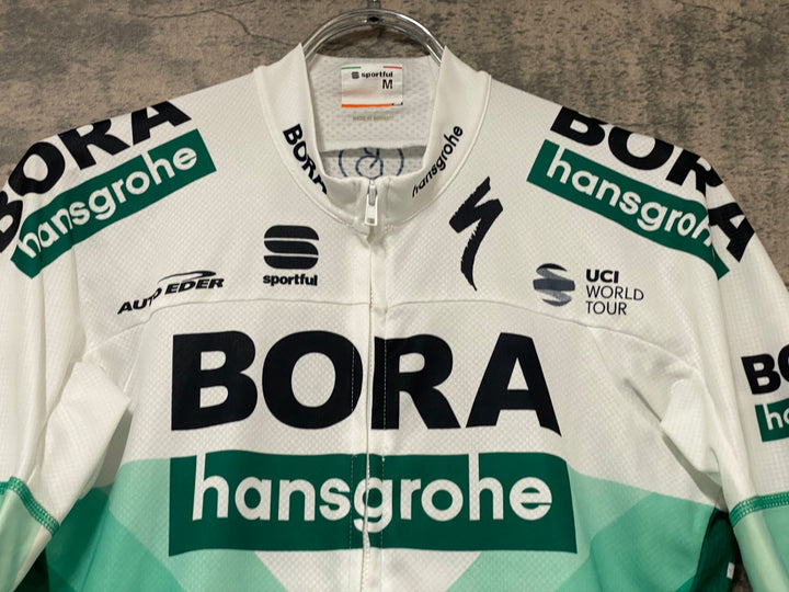 KJ820 スポーツフル sportful 半袖 サイクルジャージ 白 緑 M BORA hansgrohe