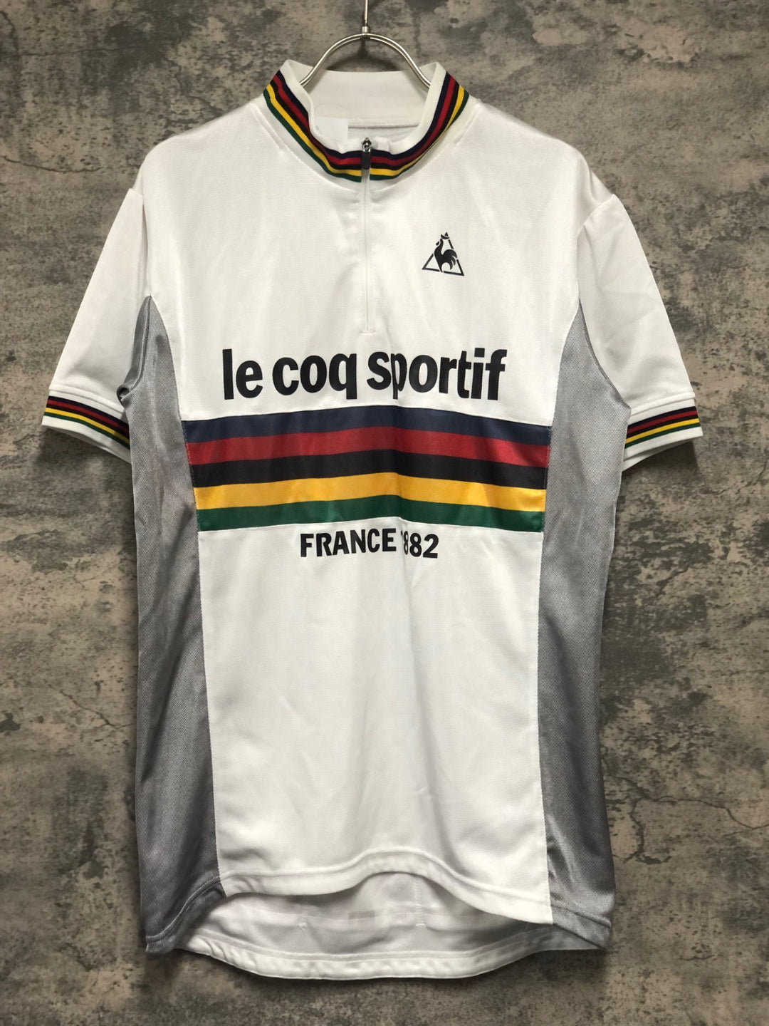 KK454 ルコックスポルティフ le coq sportif 半袖 サイクルジャージ 白 O