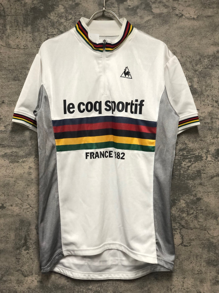 KK454 ルコックスポルティフ le coq sportif 半袖 サイクルジャージ 白 O