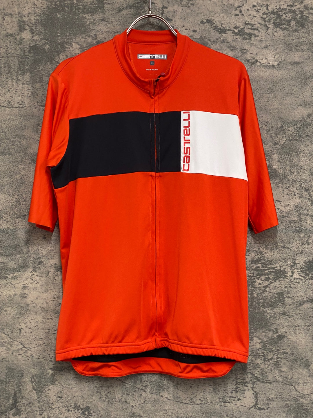 KG573 カステリ CASTELLI 半袖 サイクルジャージ オレンジ XL ※ほつれあり