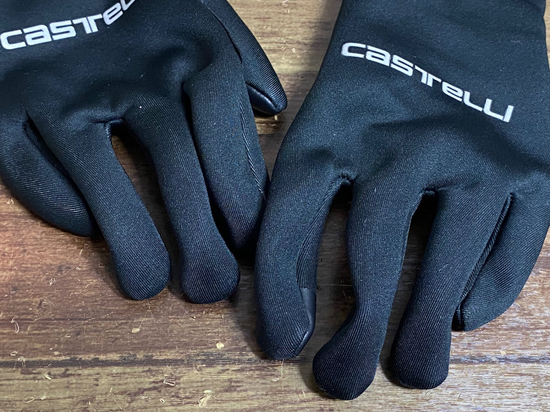 JK209 カステリ CASTELLI ROSSOCORSA perfetto 長指 グローブ 黒 XS 裏起毛 WINDSTOPPER ※タグカット