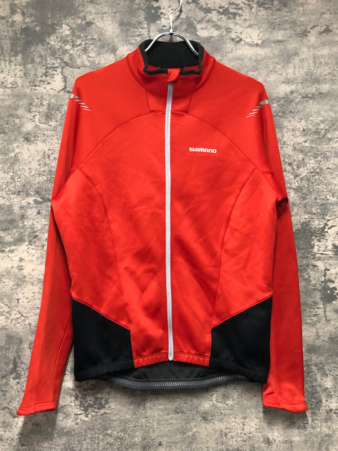 KD662 シマノ SHIMANO 長袖 サイクルジャケット 赤 XL 裏起毛