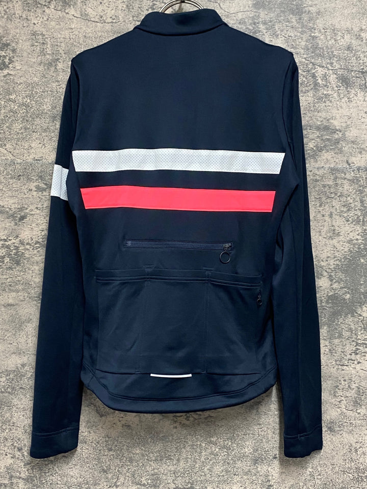 JU127 ラファ Rapha BREVET LONG SLEEVE JERSEY 長袖 サイクルジャージ ネイビー S
