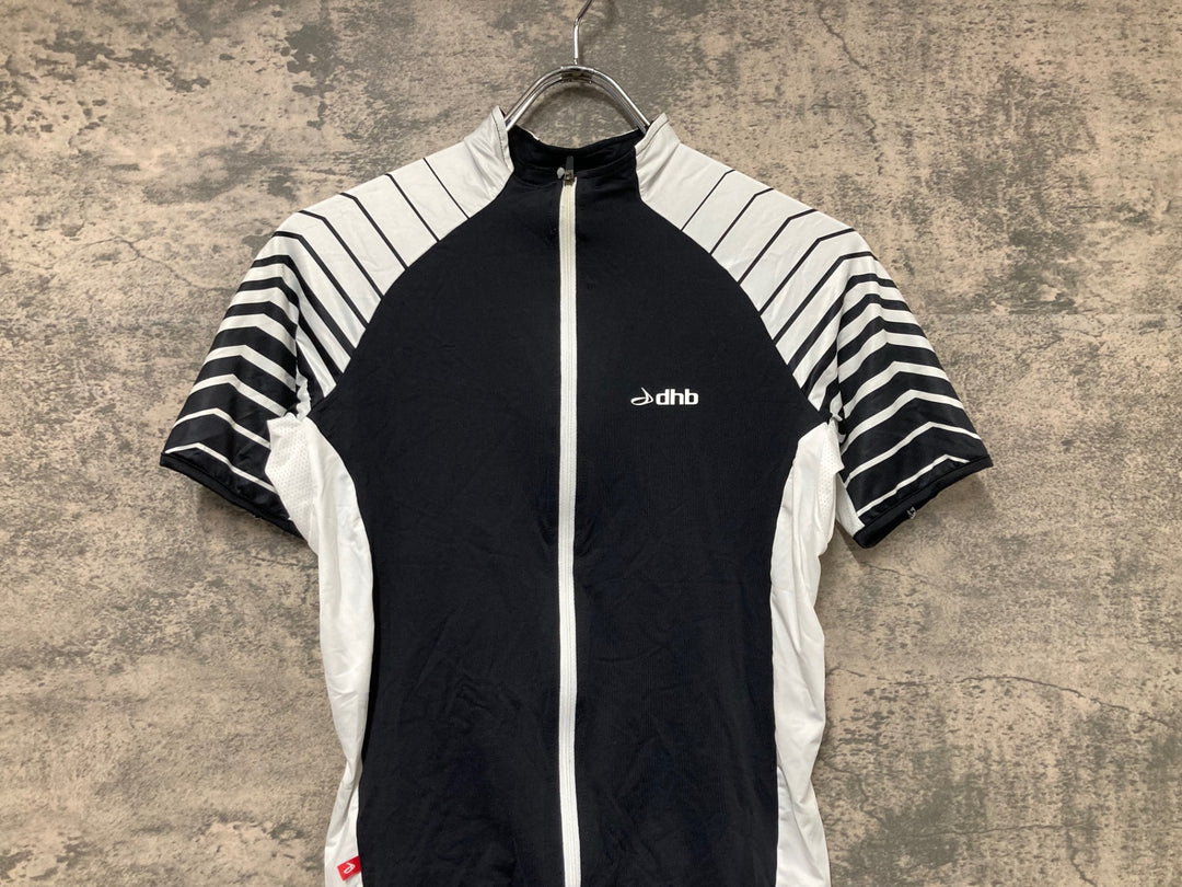 JS972 dhb 半袖 サイクルジャージ 黒 白 XS