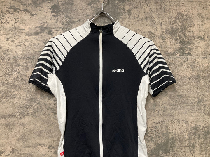 JS972 dhb 半袖 サイクルジャージ 黒 白 XS