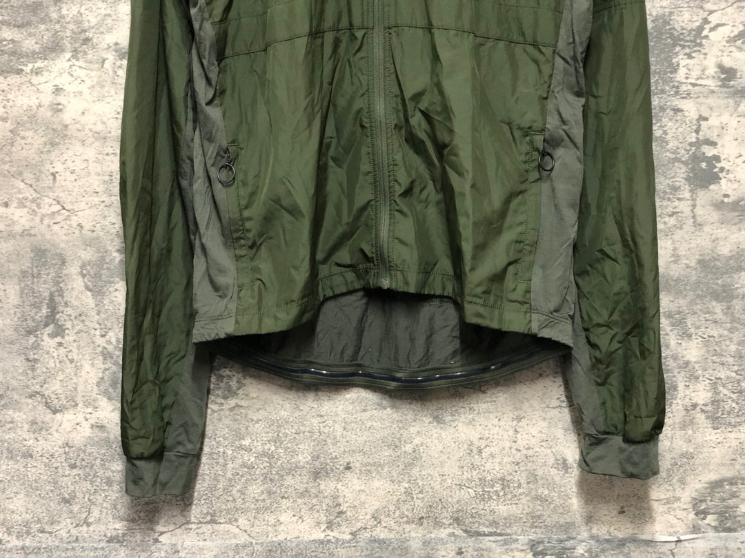 KL770 ラファ Rapha LONG SLEEVE BREVET WINDBLOCK JERSEY 長袖 サイクルジャージ カーキ XL ※擦れ