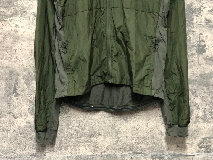 KL770 ラファ Rapha LONG SLEEVE BREVET WINDBLOCK JERSEY 長袖 サイクルジャージ カーキ XL ※擦れ