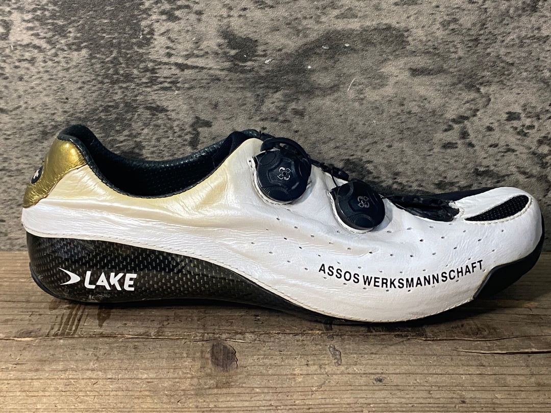 JO766 レイク LAKE ASSOS CYCLINGSLIPPER G1 ビンディングシューズ 白 黒 EU42 3穴