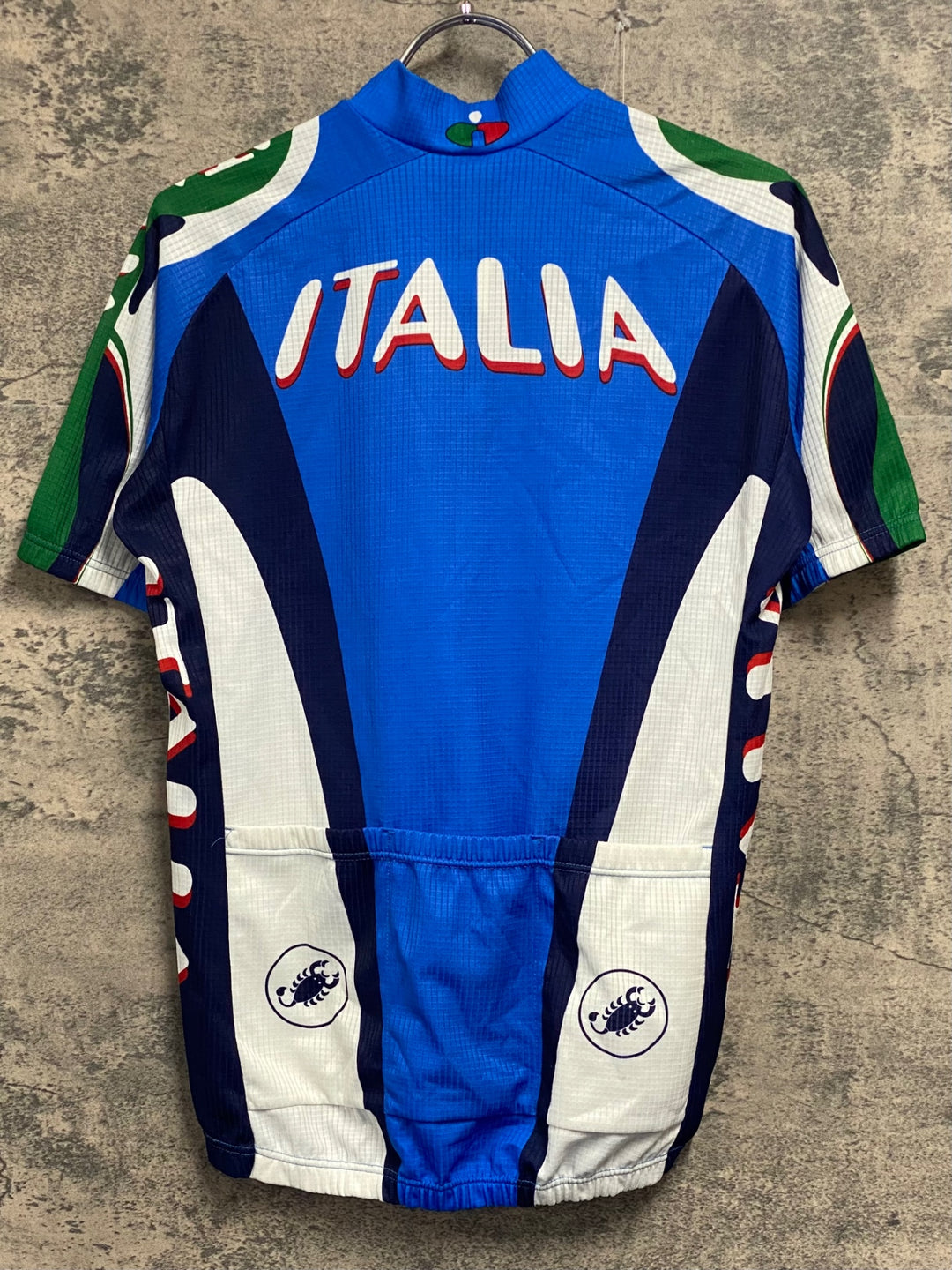 JU422 カステリ CASTELLI 半袖 サイクルジャージ 青 M ハーフジップ
