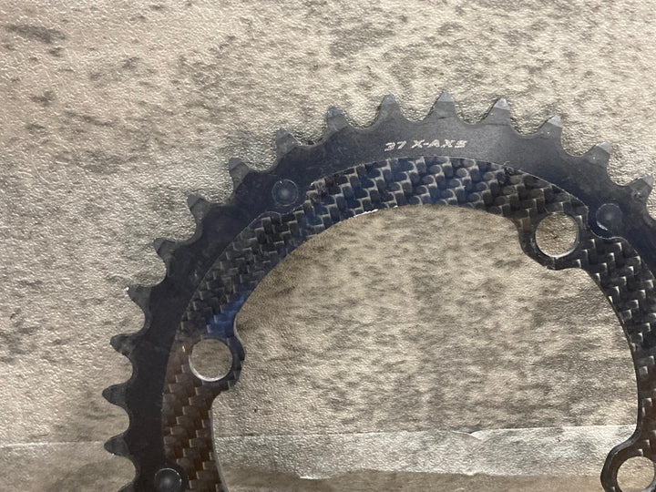 KN571 カーボンティーアイ CARBON-TI X-CarboRing 107PCD X-AXS 4arm インナーチェーンリング 37T