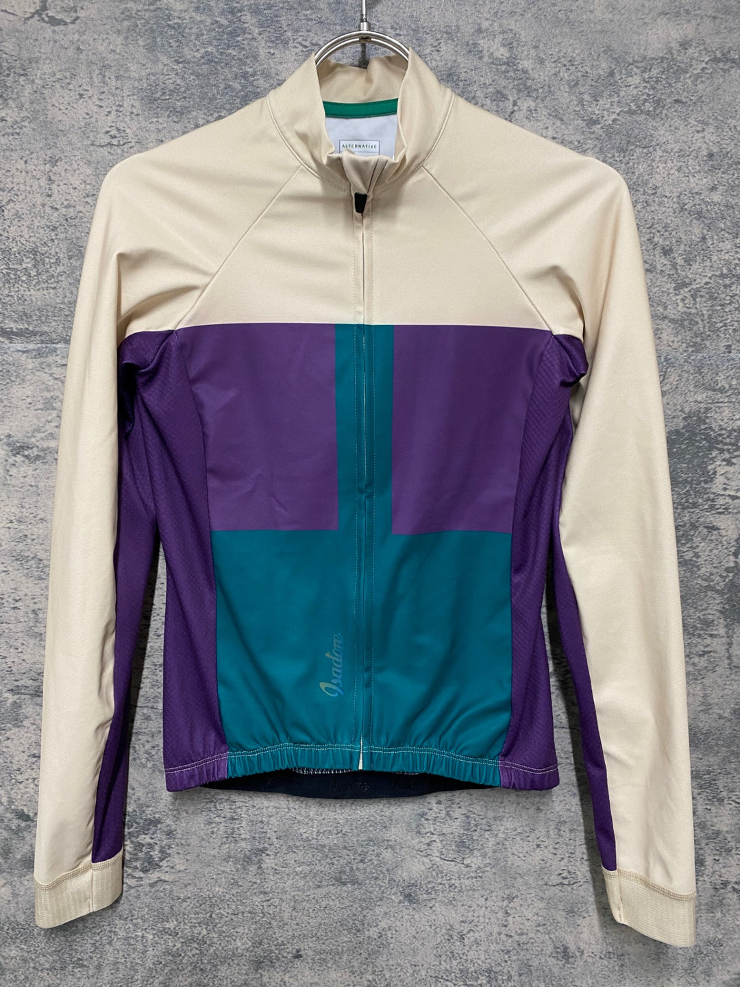 JV358 イザドア Isadore Alternative long sleeve jersey 長袖サイクルジャージ 紫緑ベージュ S レディース 裏起毛