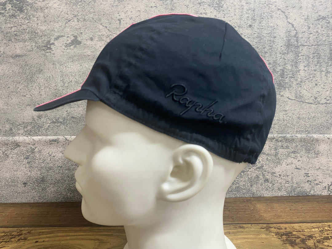JY139 ラファ Rapha CAP サイクルキャップ 黒ピンク サイズ不明