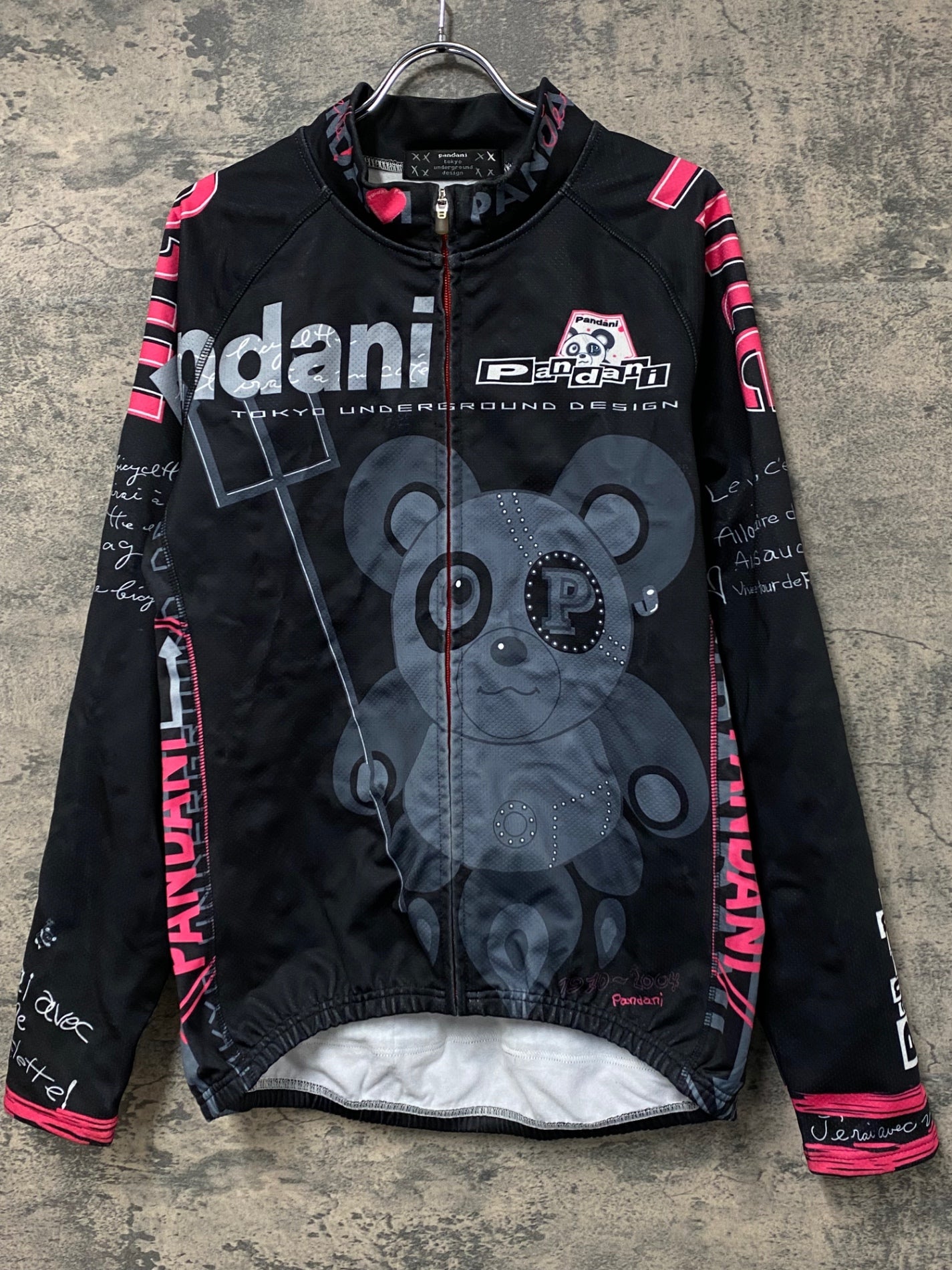 KF660 パンダーニ pandani 長袖サイクルジャージ 黒 ピンク XL ※毛玉
