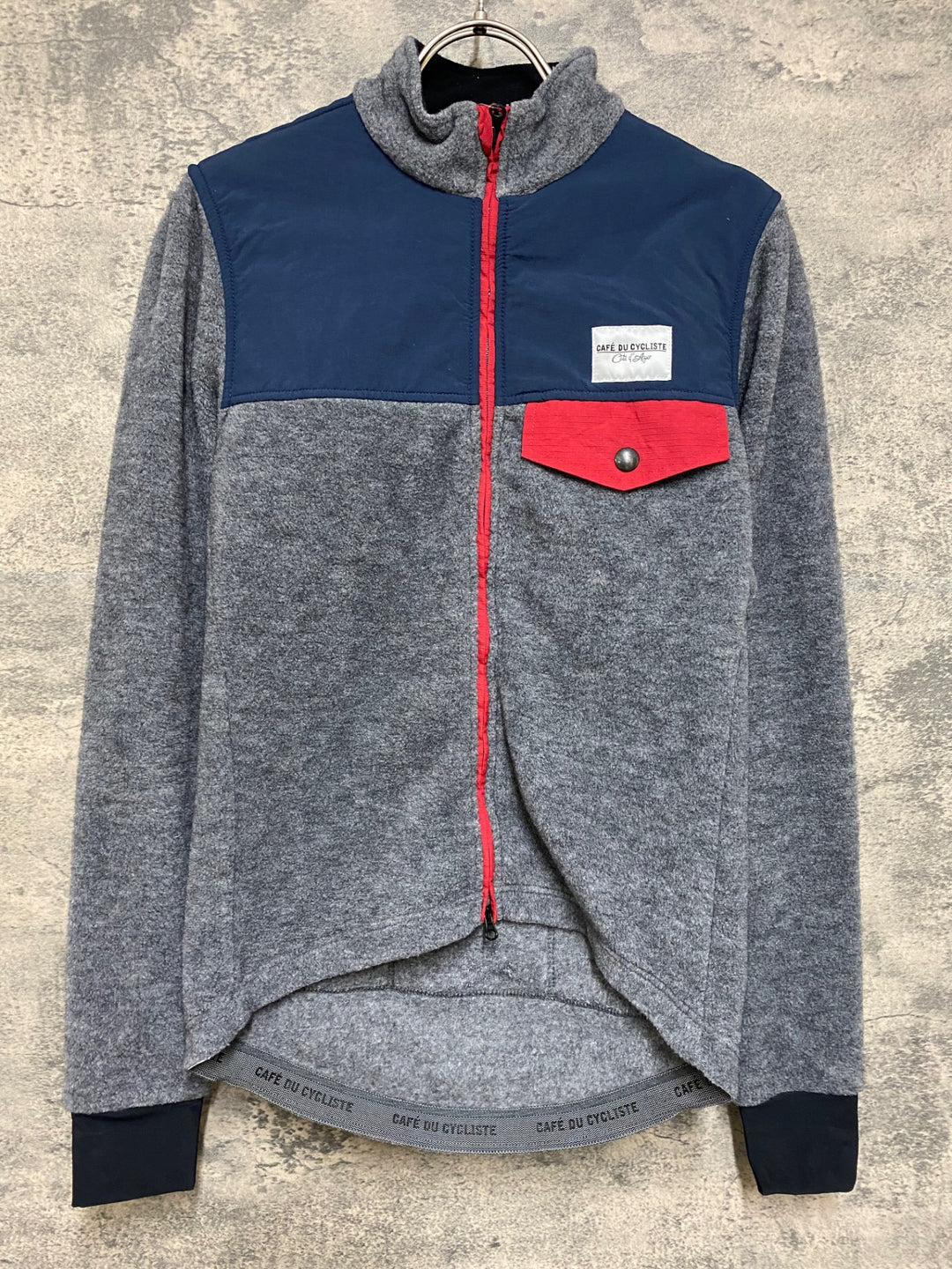 JR928 カフェドシクリステ CAFE DU CYCLISTE Alphonsine 長袖 サイクルジャケット グレー 紺 S フリース