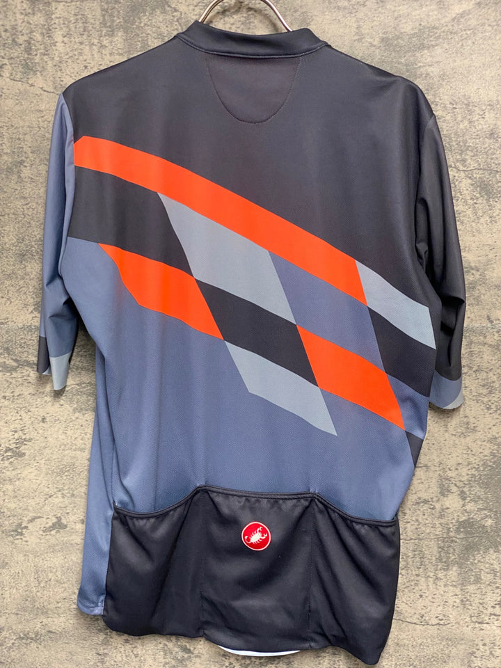 JW297 カステリ CASTELLI 半袖 サイクルジャージ グレー/オレンジ XL