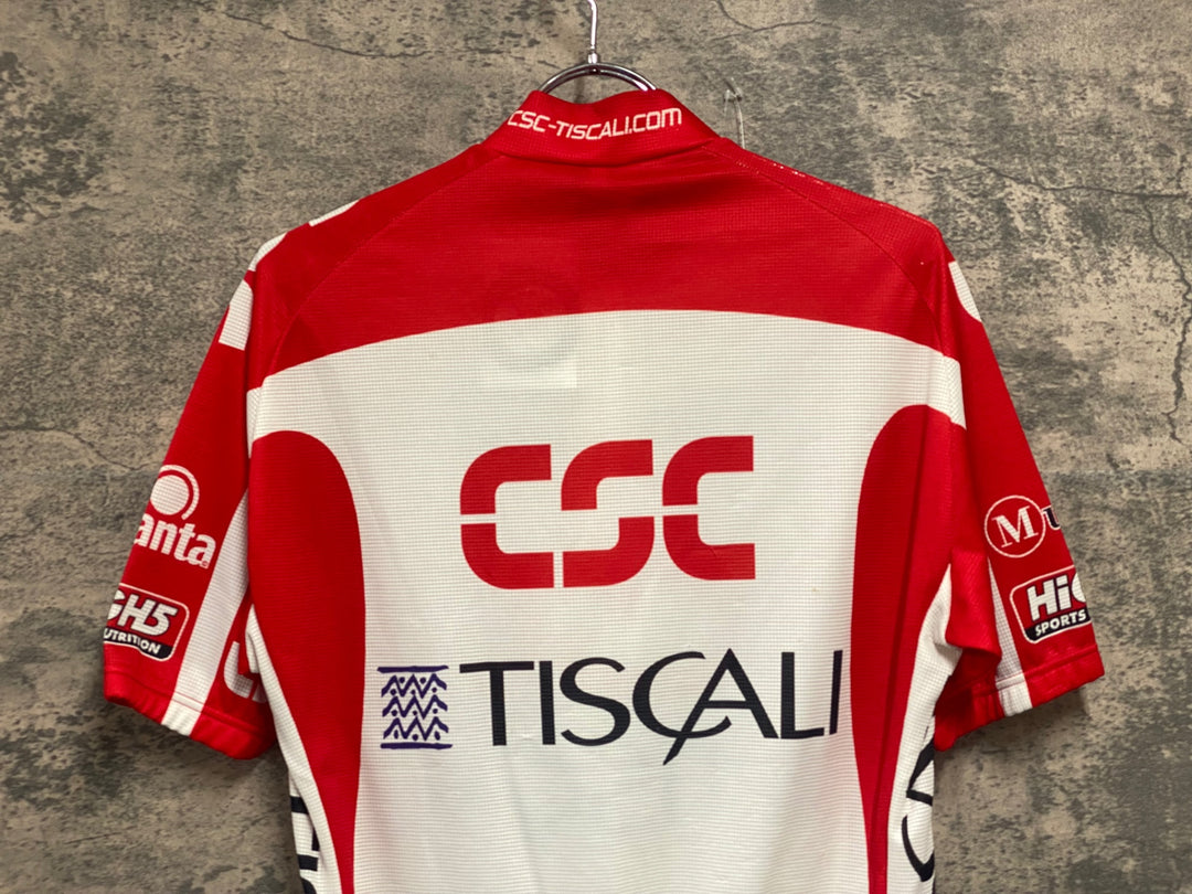 JV555 カステリ CASTELLI 半袖 サイクルジャージ 白 赤 CSC