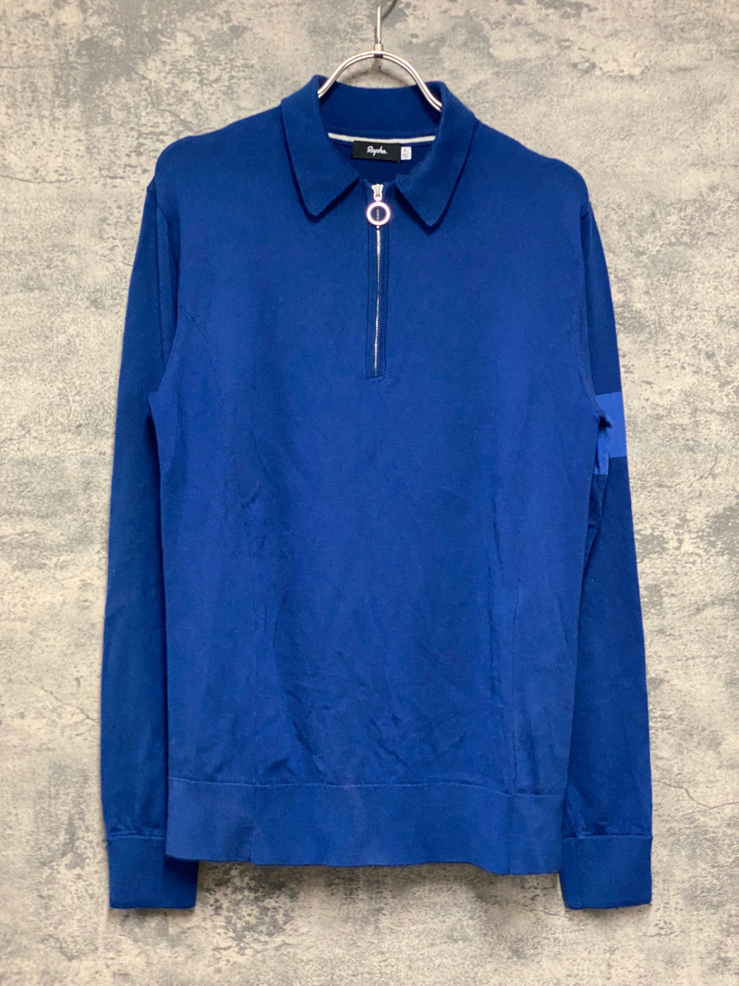 JV924 ラファ Rapha MERINO POLO 長袖 ポロシャツ 濃紺 S