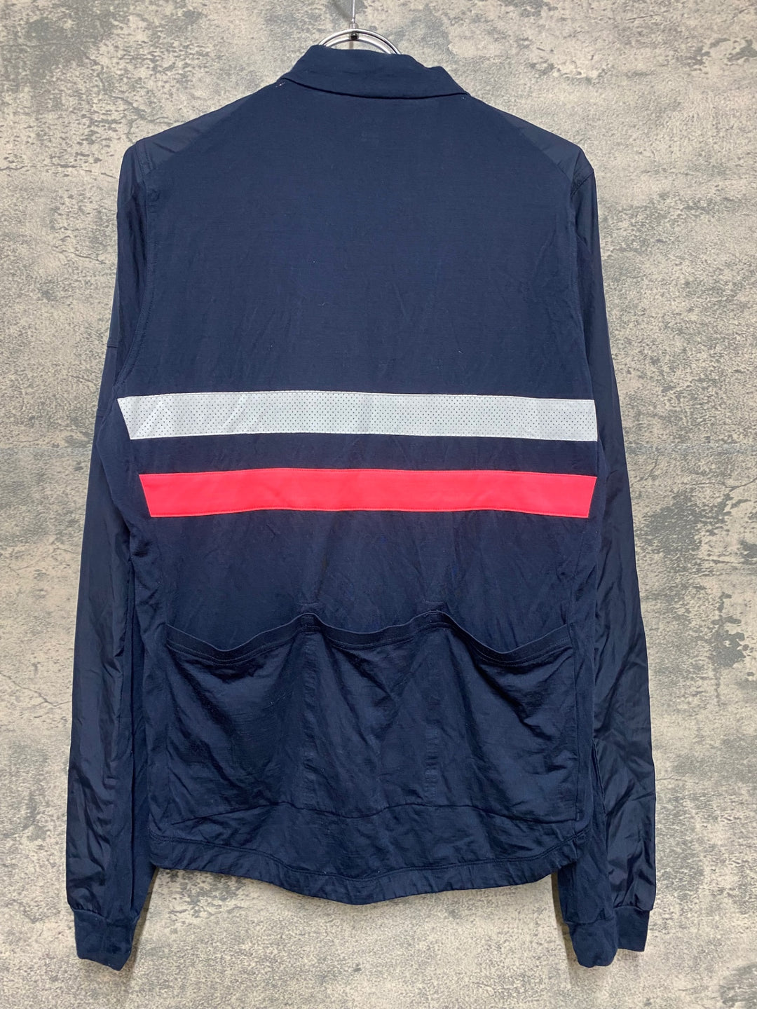 KE817 ラファ Rapha LONG SLEEVE WINDBLOCK JERSEY 長袖 サイクルジャージ L 濃紺