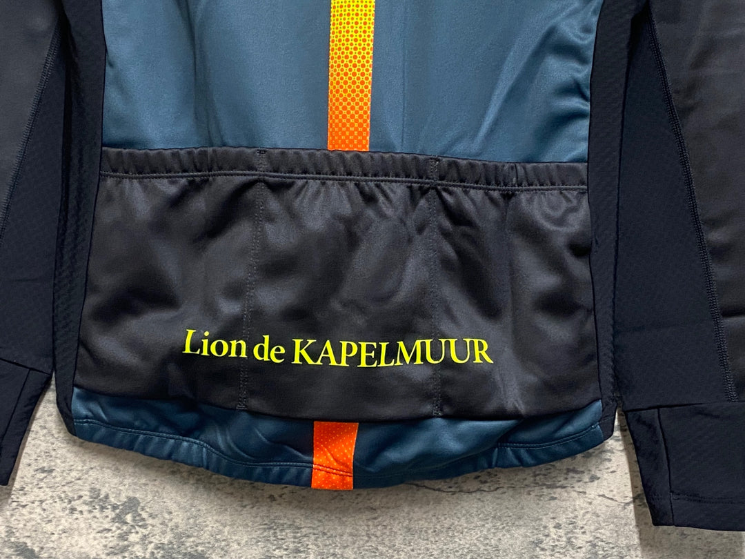 JO548 リオンドカペルミュール Lion de KAPELMUUR 長袖 サイクルジャージ グレー 黄 オレンジ S 裏起毛 未使用
