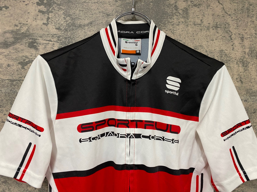 JI327 スポーツフル sportful 半袖 サイクルジャージ 白 赤 黒 S