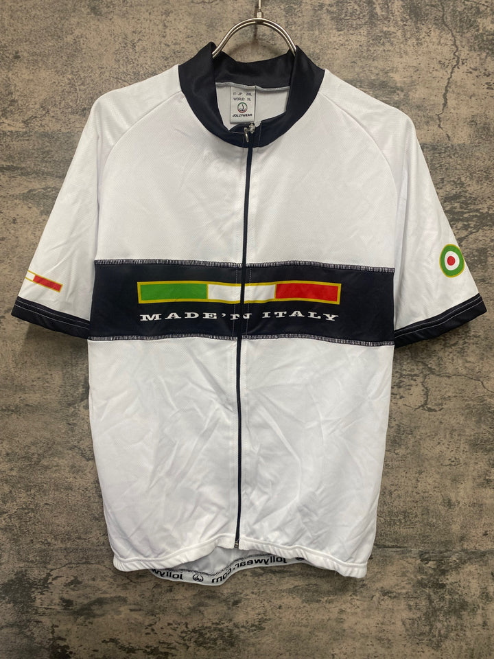 JO214 ジョリーウェア JOLLYWEAR 半袖 サイクルジャージ 白 黒 2XL