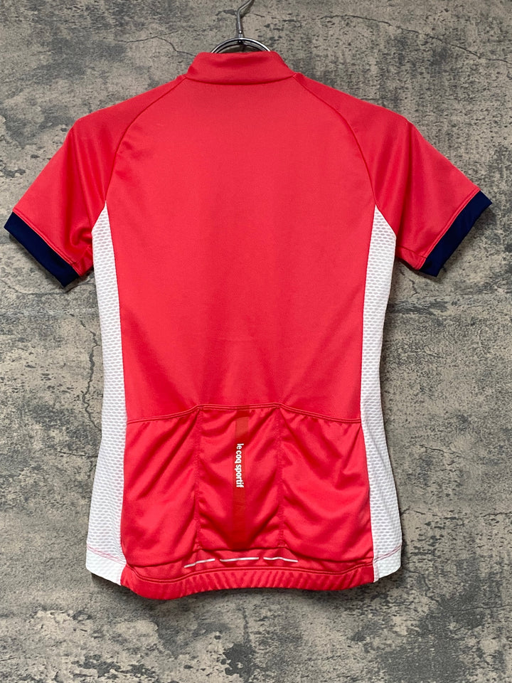 KH373 ルコックスポルティフ le coq sportif 半袖サイクルジャージ 赤白 S
