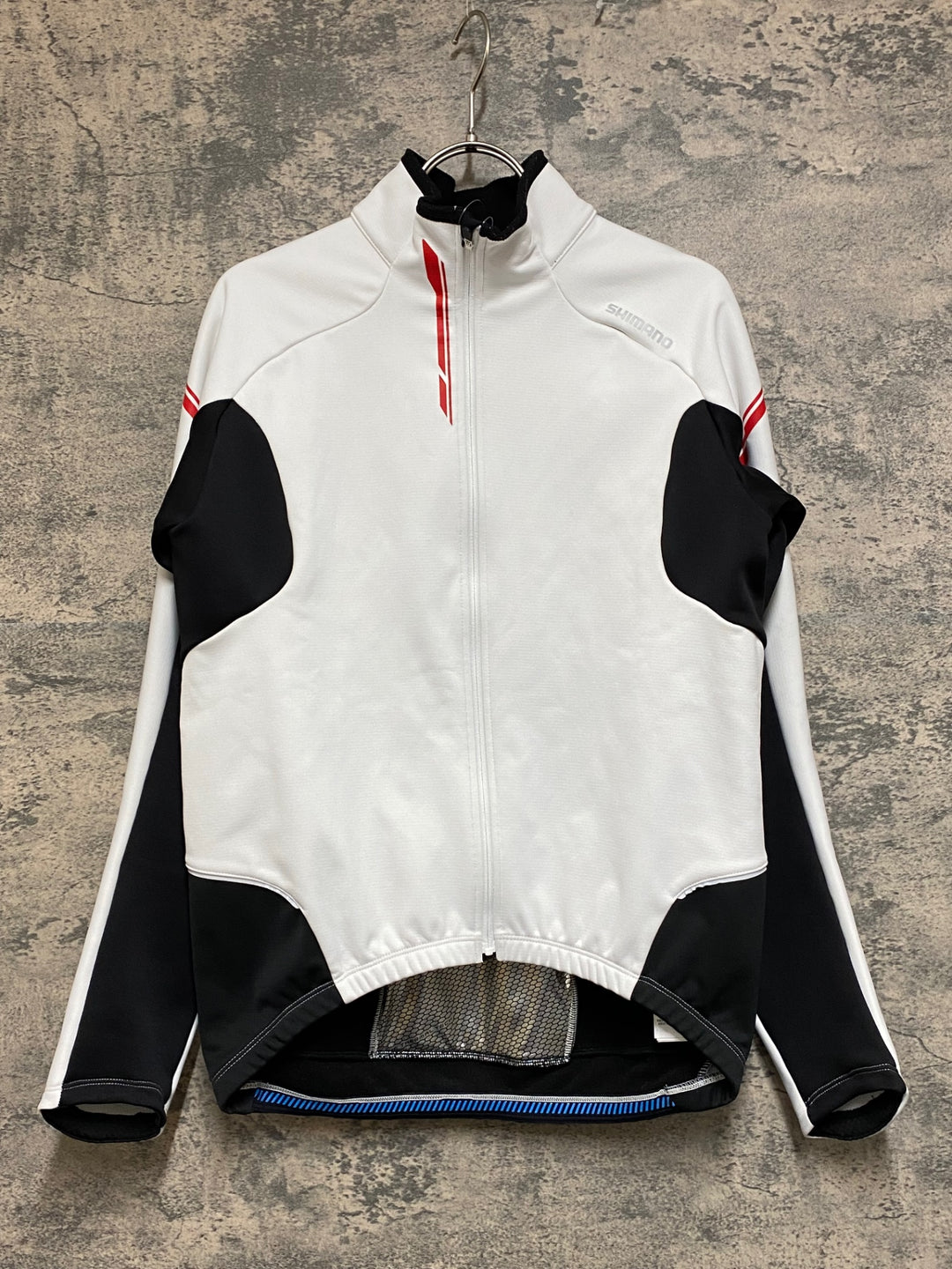 JP694 シマノ SHIMANO 長袖 サイクルジャケット 白 黒 M 裏起毛