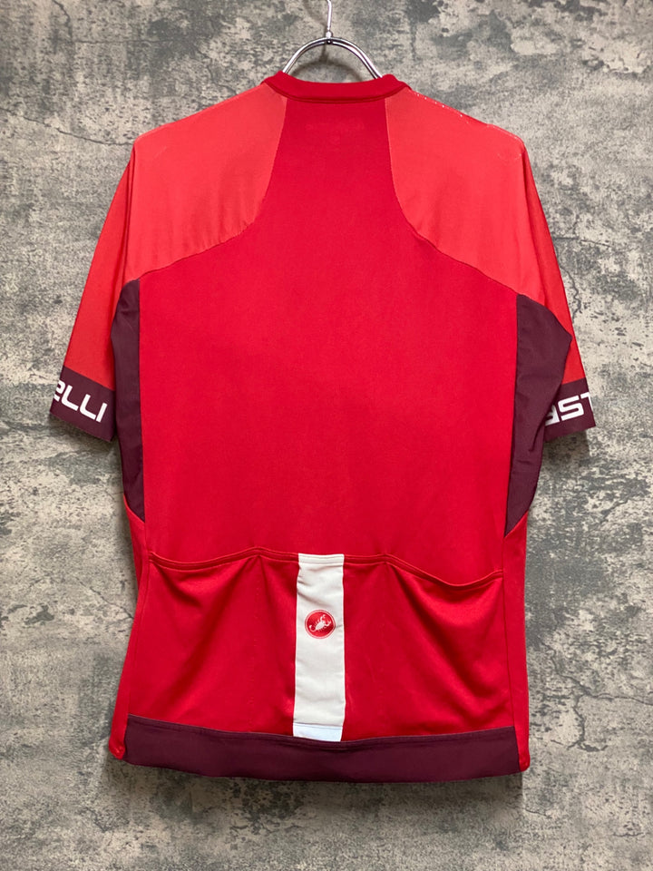 JP540 カステリ CASTELLI 半袖 サイクルジャージ 赤 L