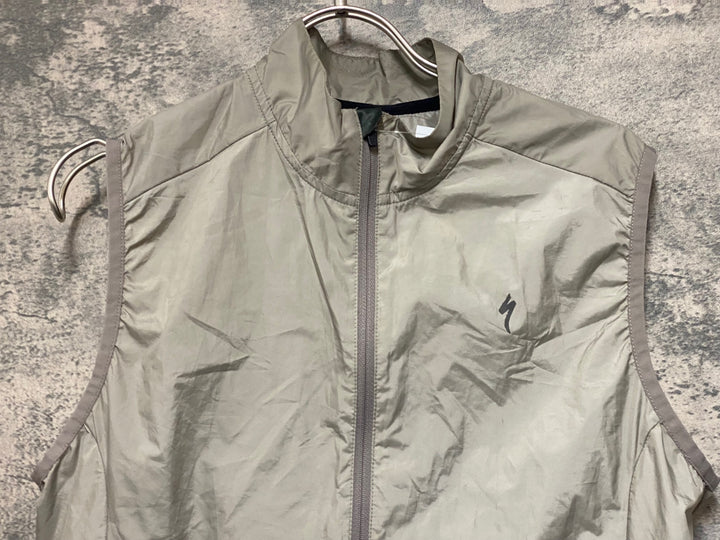 JS587 スペシャライズド SPECIALIZED ジレ サイクルベスト 薄茶 S ※汚れ