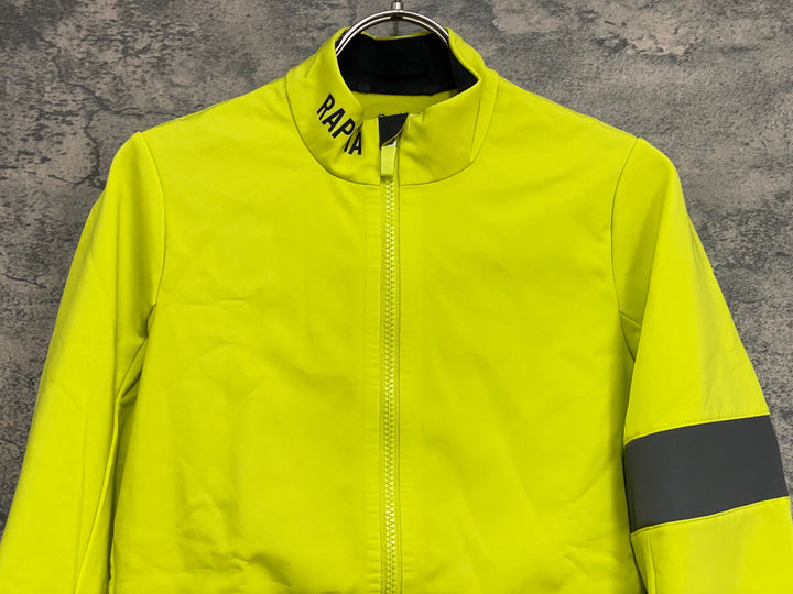 KM411 ラファ Rapha PRO TEAM TRAINING JACKET 長袖 サイクルジャケット 黄 S 裏起毛