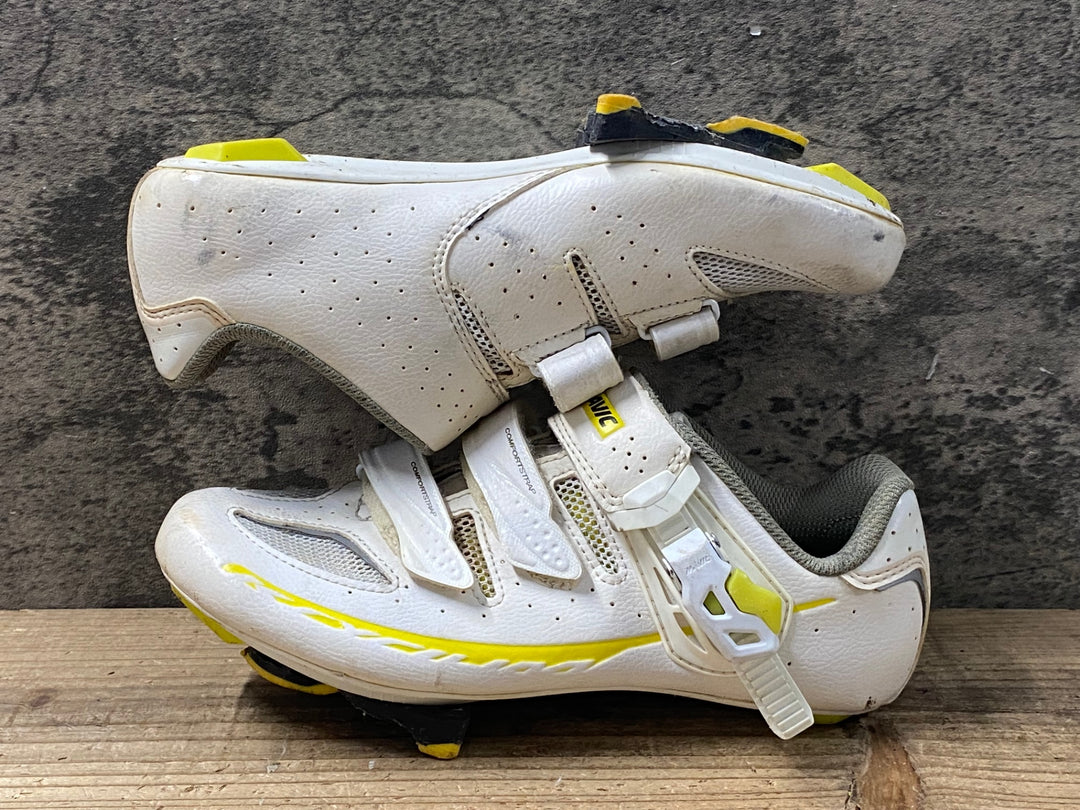 KO229 マヴィック MAVIC キシリウム KSYRIUM ELITE ビンディングシューズ 白 3穴 EU37 1/3 ※汚れ
