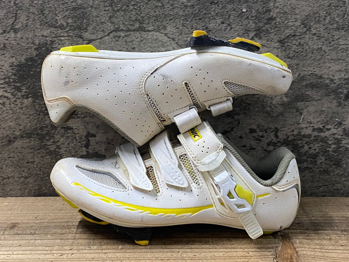 KO229 マヴィック MAVIC キシリウム KSYRIUM ELITE ビンディングシューズ 白 3穴 EU37 1/3 ※汚れ