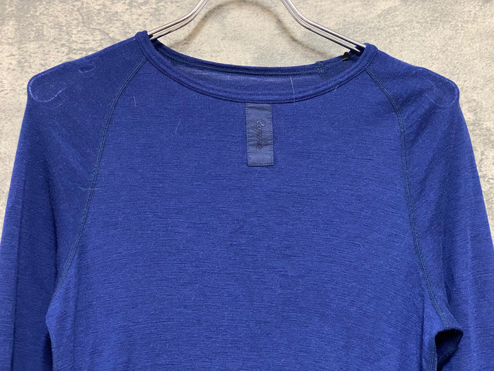 JG334 ラファ Rapha MERINO BASE LAYER - LONG SLEEVE 長袖 べースレイヤー 紺 XS ※動物の毛