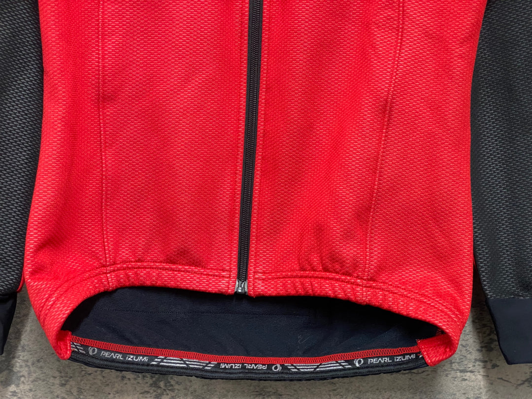 JU645 パールイズミ PEARL iZUMi 長袖 サイクルジャケット S 赤黒 裏起毛